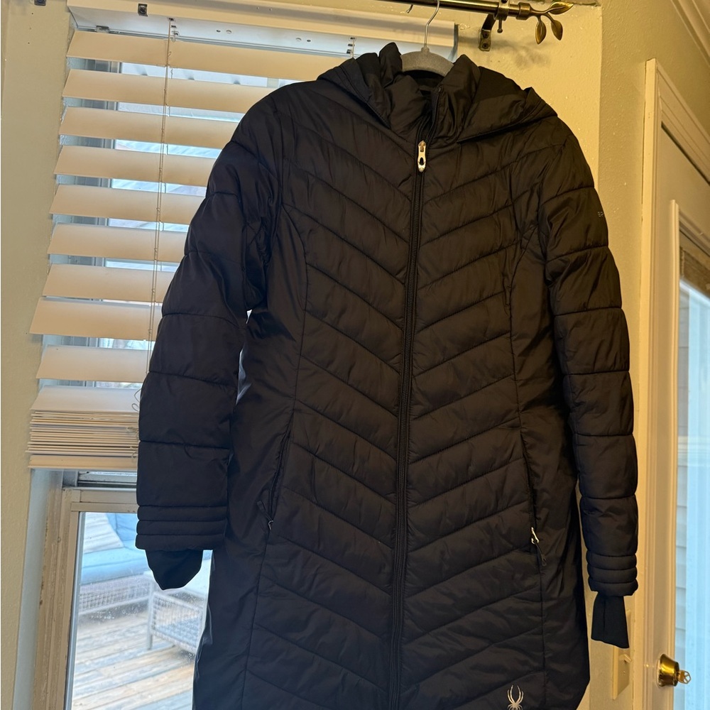 Spyder Women's Black Hooded Puffer Jacket
